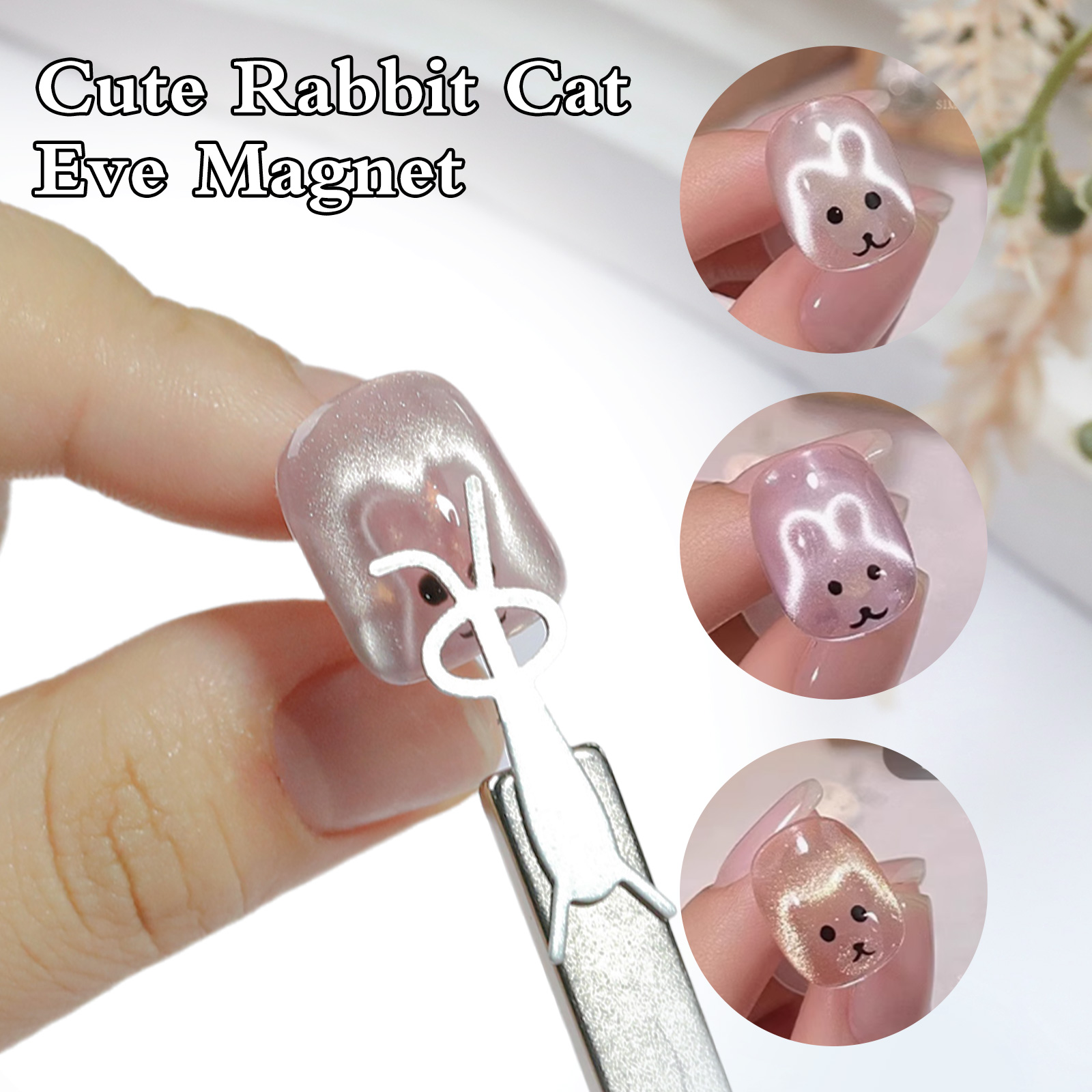Nail Art Full Color - 1/4 Adet Tavşan Ayı Kalp Şeklinde