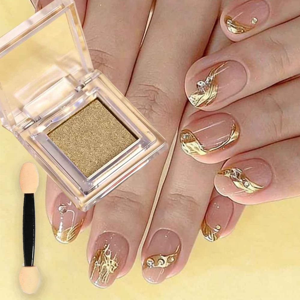 Nail Glitter Chrome - Katı Sihirli Ayna Altın Krom Tozu