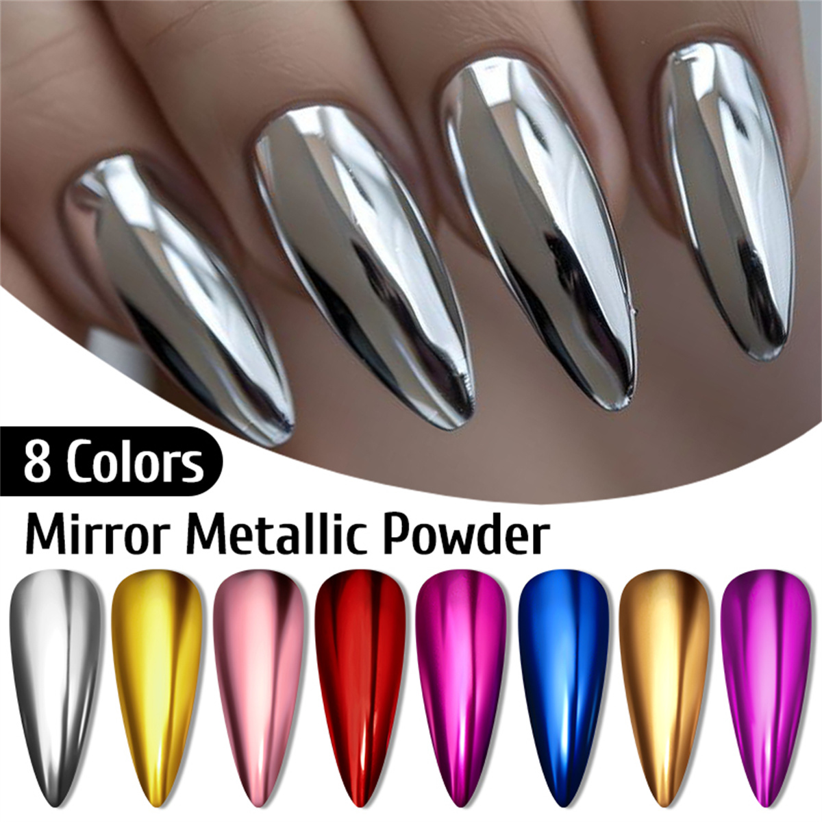 Nail Glitter Chrome - Metalik Altın Gümüş Ayna Tozu Tırnak