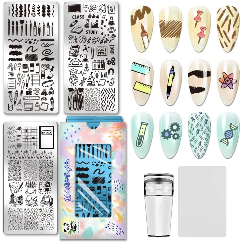 Nail Stamping Plate - 3 adet Kırtasiye Tırnak Baskı Plakaları