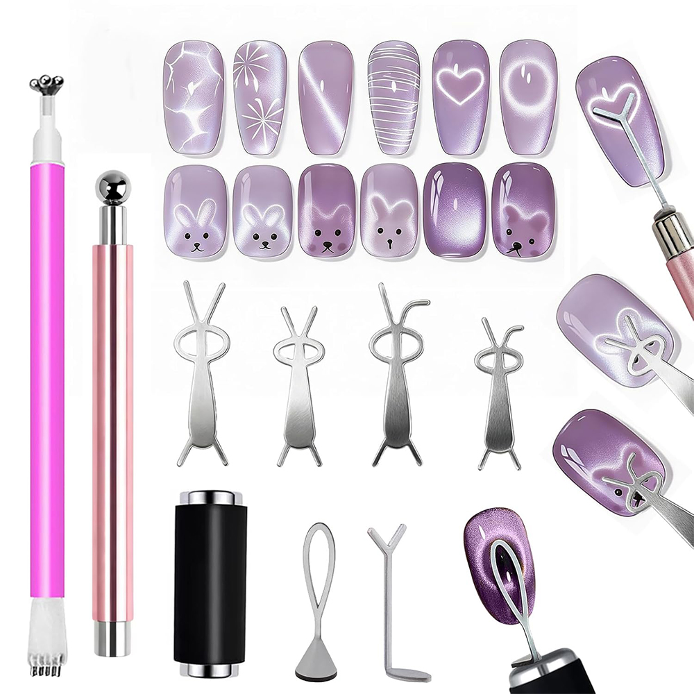 Nail Art Full Color - 10 Adet Kedi Gözü Tırnak Mıknatısı