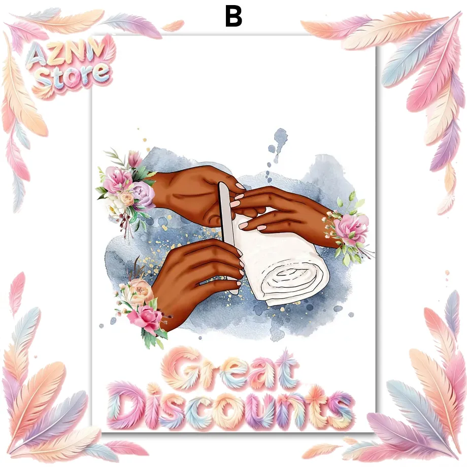 Nail Art Painting - Duvar Sanatı Kanvas Tablo Çiçek Moda