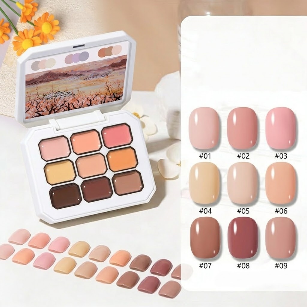 Nail Art Painting - 1 adet 9-Grid Renkli Boyama Jeli