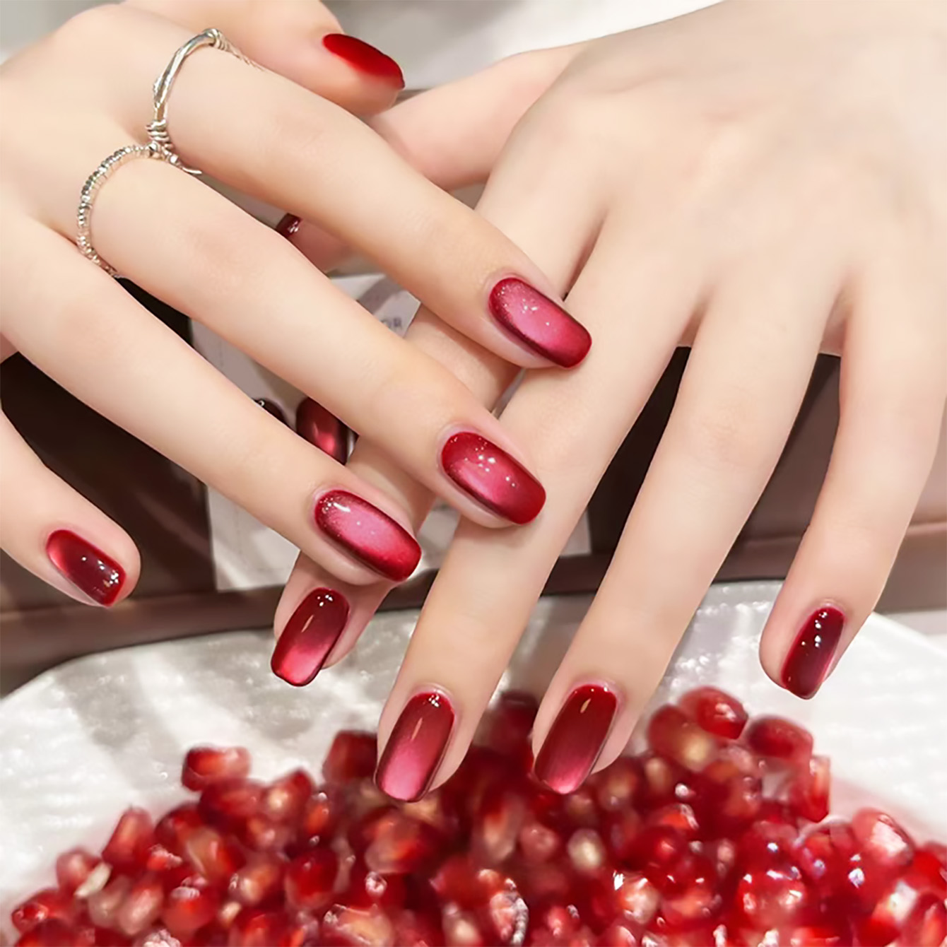 Nail Art Red Wine Cat Eye - 1 adet SHAKA Meyveli Kırmızı Nar