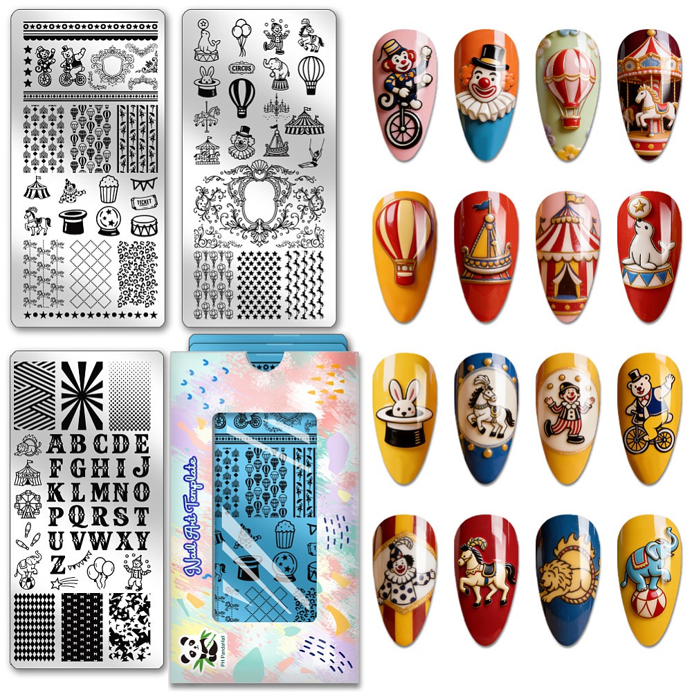 3 adet Sirk Temalı Tırnak Damg - Nail Stamping Plate incelemesi ve fiyatı