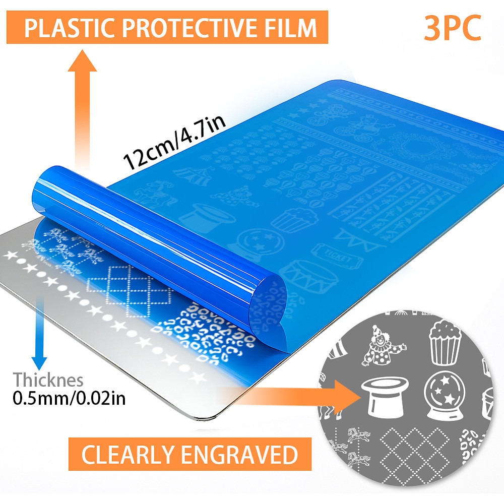 3 adet Sirk Temalı Tırnak Damg - Nail Stamping Plate incelemesi ve fiyatı