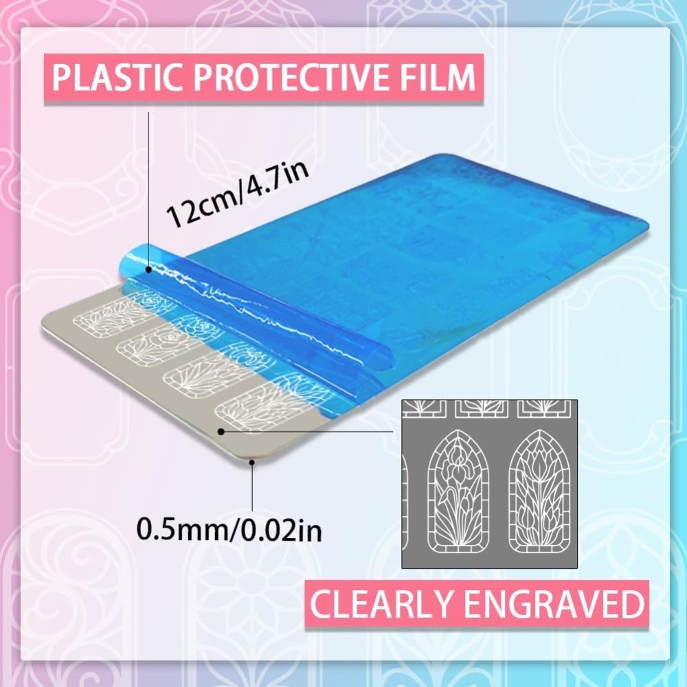 3 adet Çiçek Pencere Tırnak Ba - Nail Stamping Plate incelemesi ve fiyatı