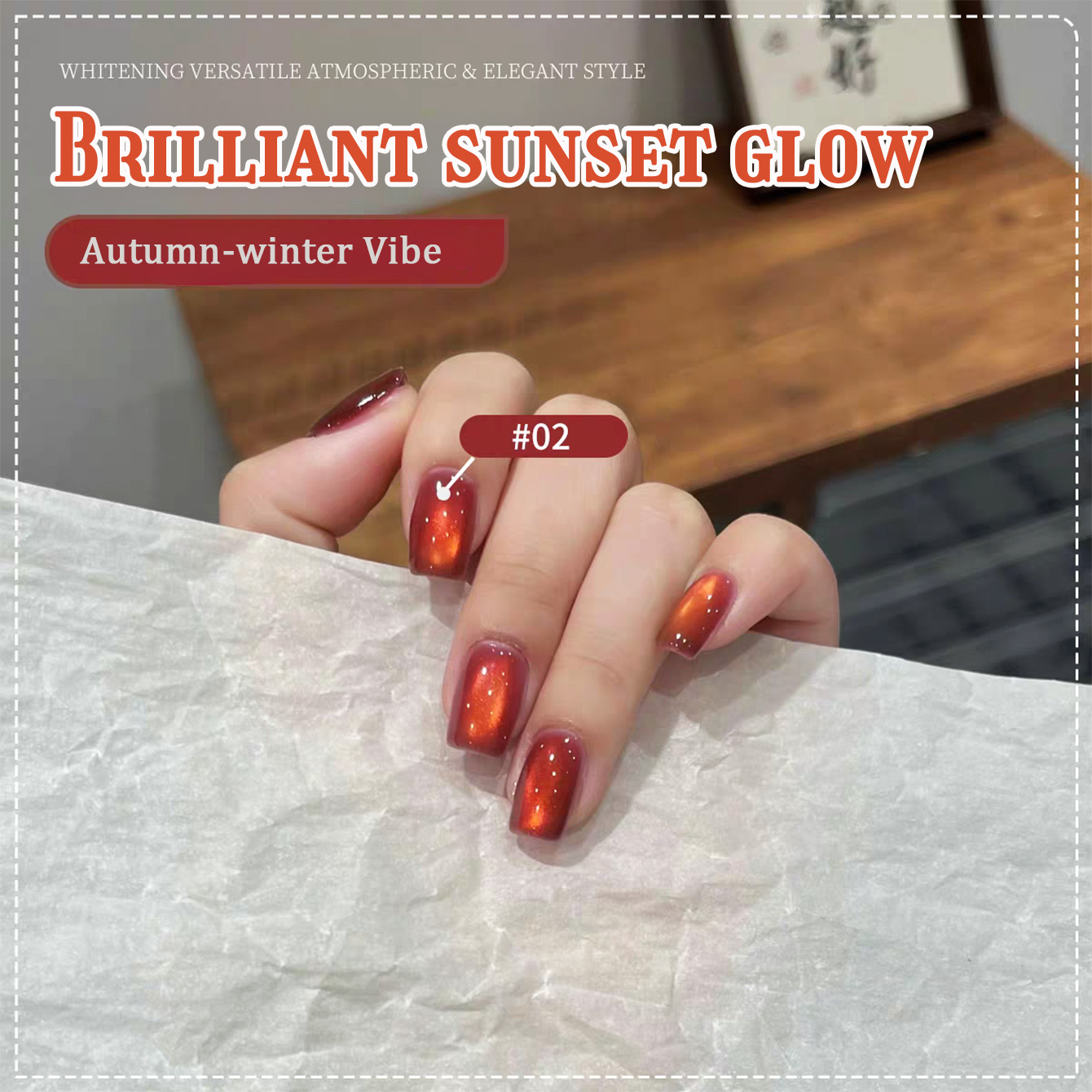 1 adet TC Sonbahar Popüler Ala - Nail Art Red Wine Cat Eye incelemesi ve fiyatı