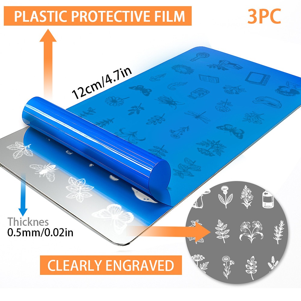 3 adet Böcekler, Bitkiler, Arı - Nail Stamping Plate incelemesi ve fiyatı