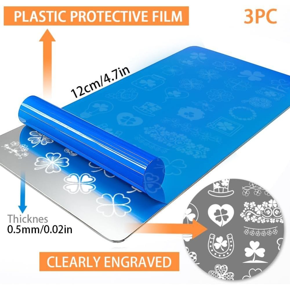 3 adet Şanslı Yonca Tırnak Bas - Nail Stamping Plate incelemesi ve fiyatı