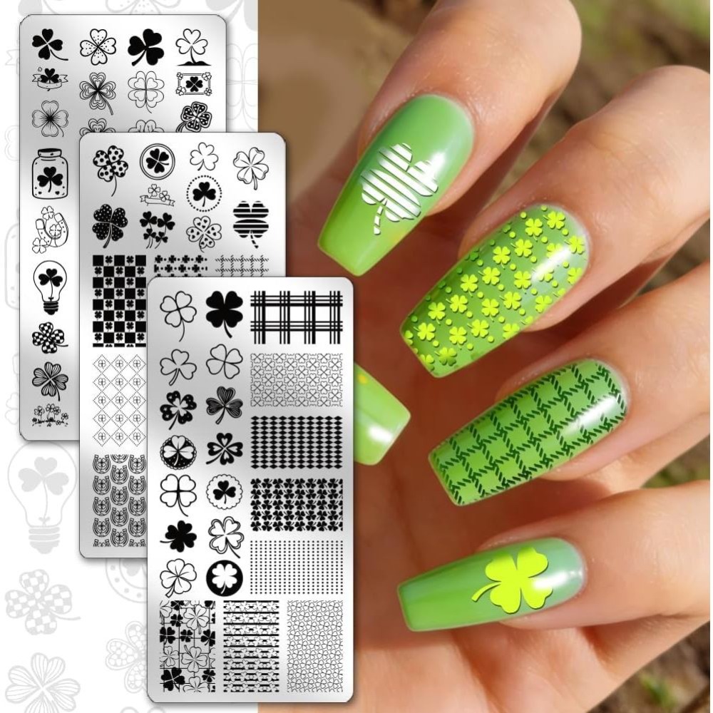 3 adet Şanslı Yonca Tırnak Bas - Nail Stamping Plate incelemesi ve fiyatı