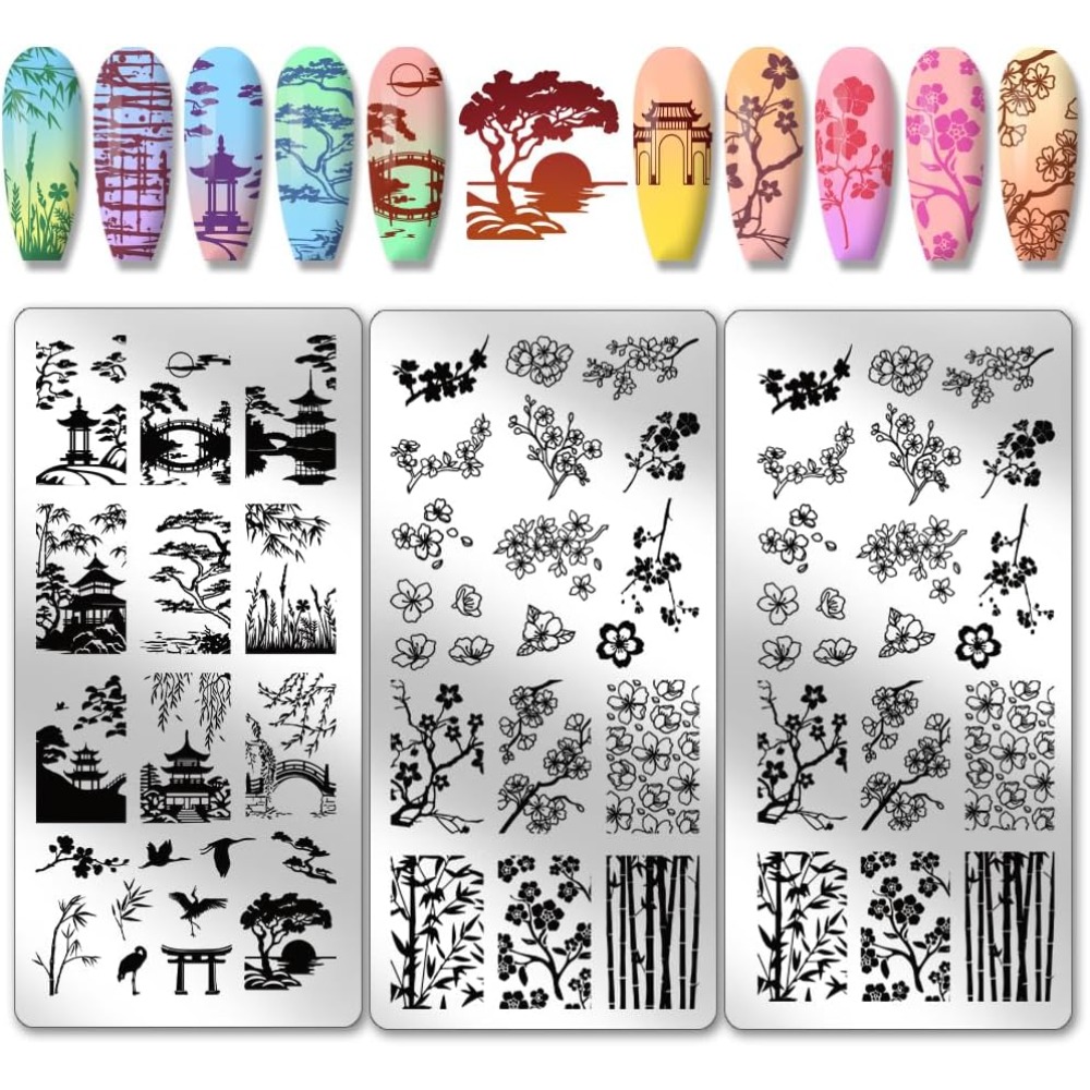 3 adet Klasik Çin Bahçesi Tırn - Nail Stamping Plate incelemesi ve fiyatı