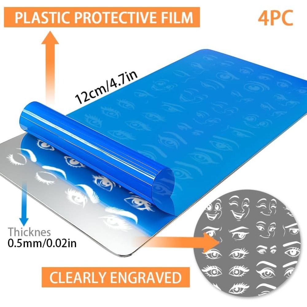4 adet Çizgi Film Gözleri Tırn - Nail Stamping Plate incelemesi ve fiyatı