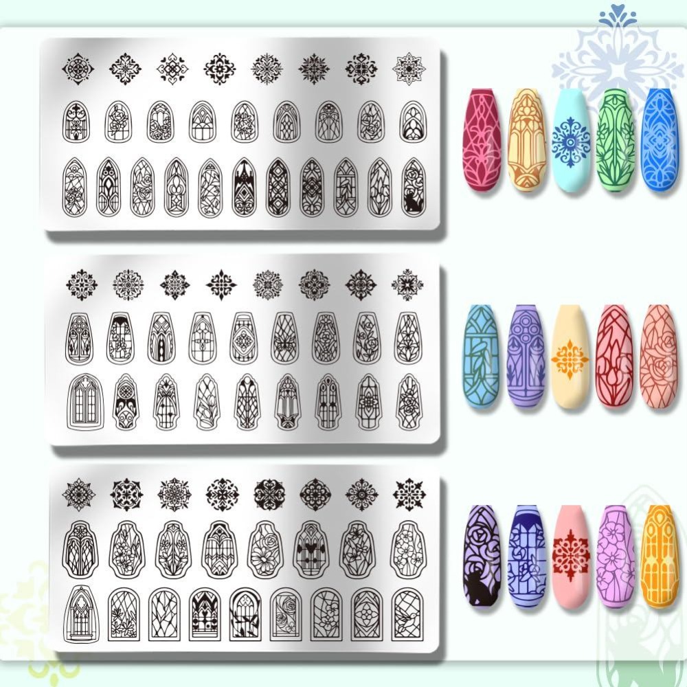 3 adet Cam Pencere Tırnak Sana - Nail Stamping Plate incelemesi ve fiyatı