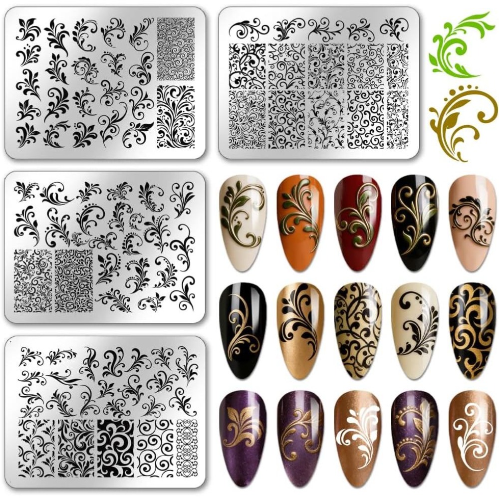 4 adet Spiral Desenli Tırnak B - Nail Stamping Plate incelemesi ve fiyatı