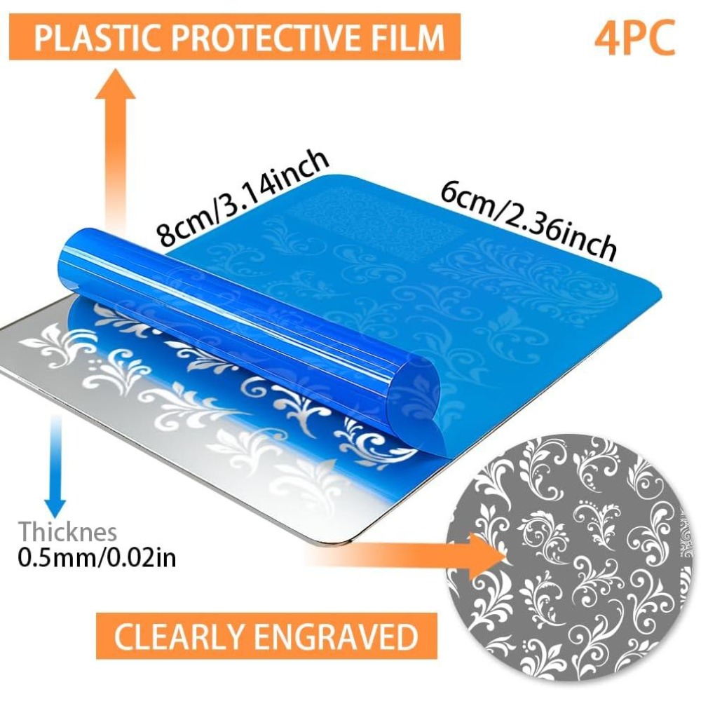 4 adet Spiral Desenli Tırnak B - Nail Stamping Plate incelemesi ve fiyatı