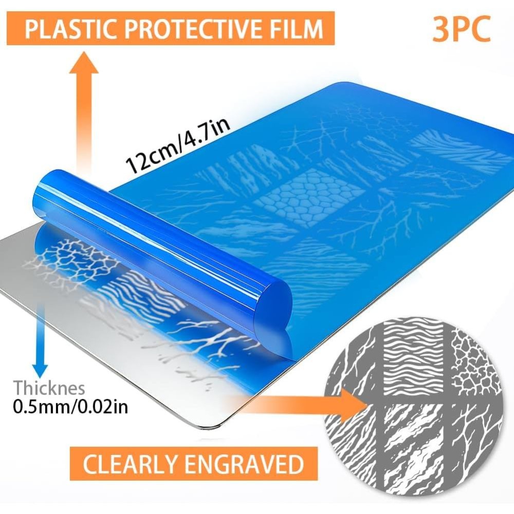 3 adet Soyut Dokulu Tırnak Bas - Nail Stamping Plate incelemesi ve fiyatı