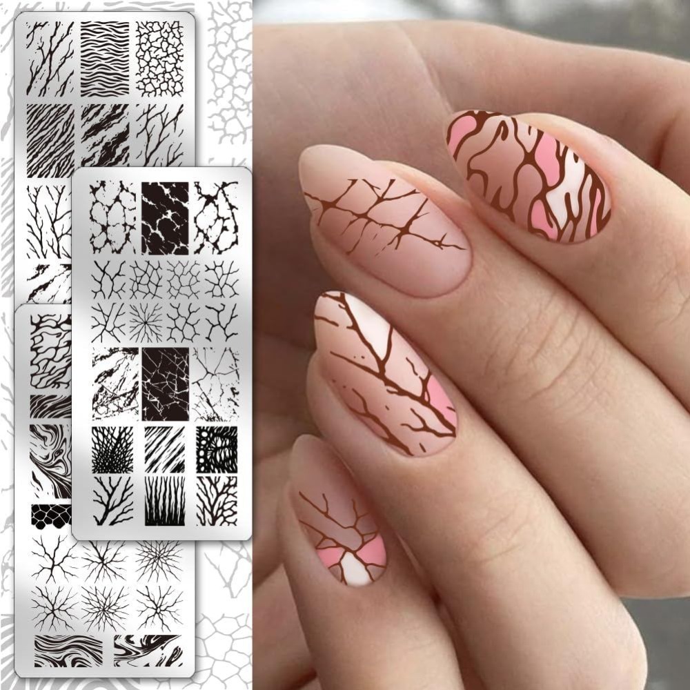 3 adet Soyut Dokulu Tırnak Bas - Nail Stamping Plate incelemesi ve fiyatı