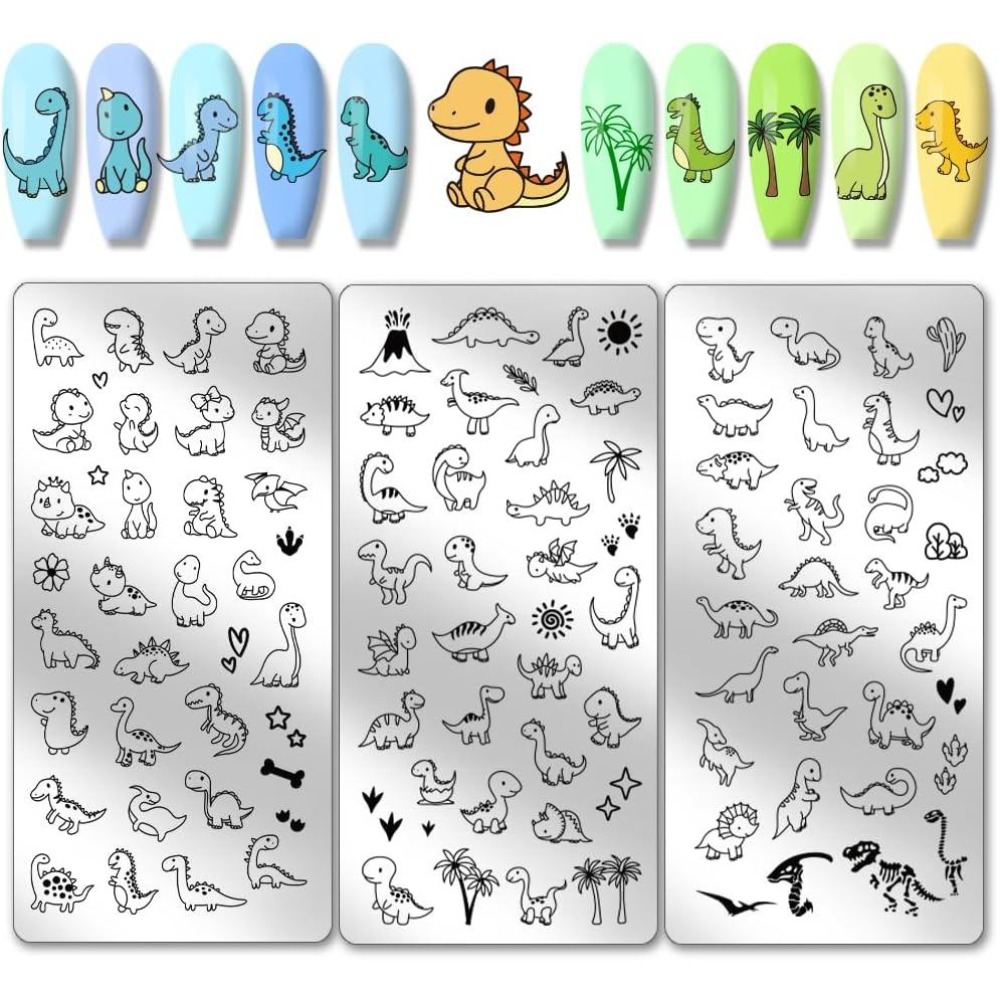 3 adet Dinozor Tırnak Baskı Pl - Nail Stamping Plate incelemesi ve fiyatı