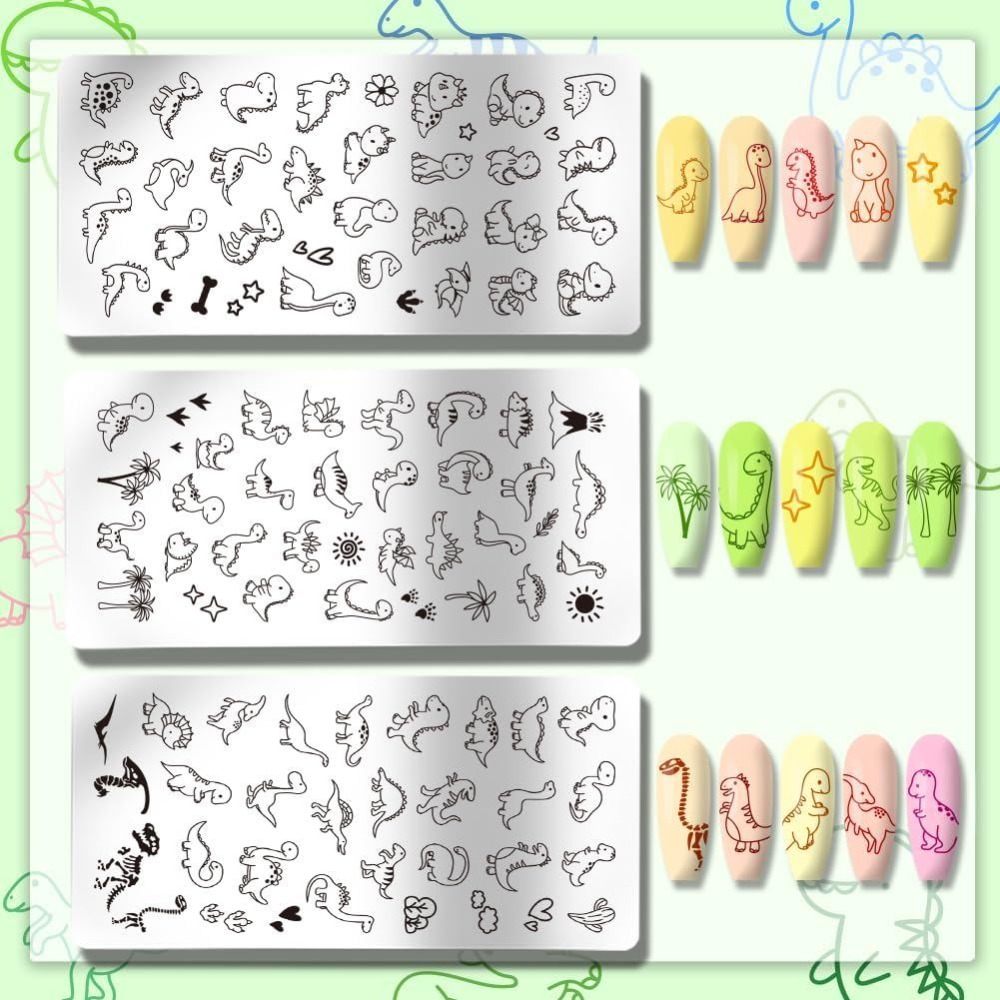 3 adet Dinozor Tırnak Baskı Pl - Nail Stamping Plate incelemesi ve fiyatı