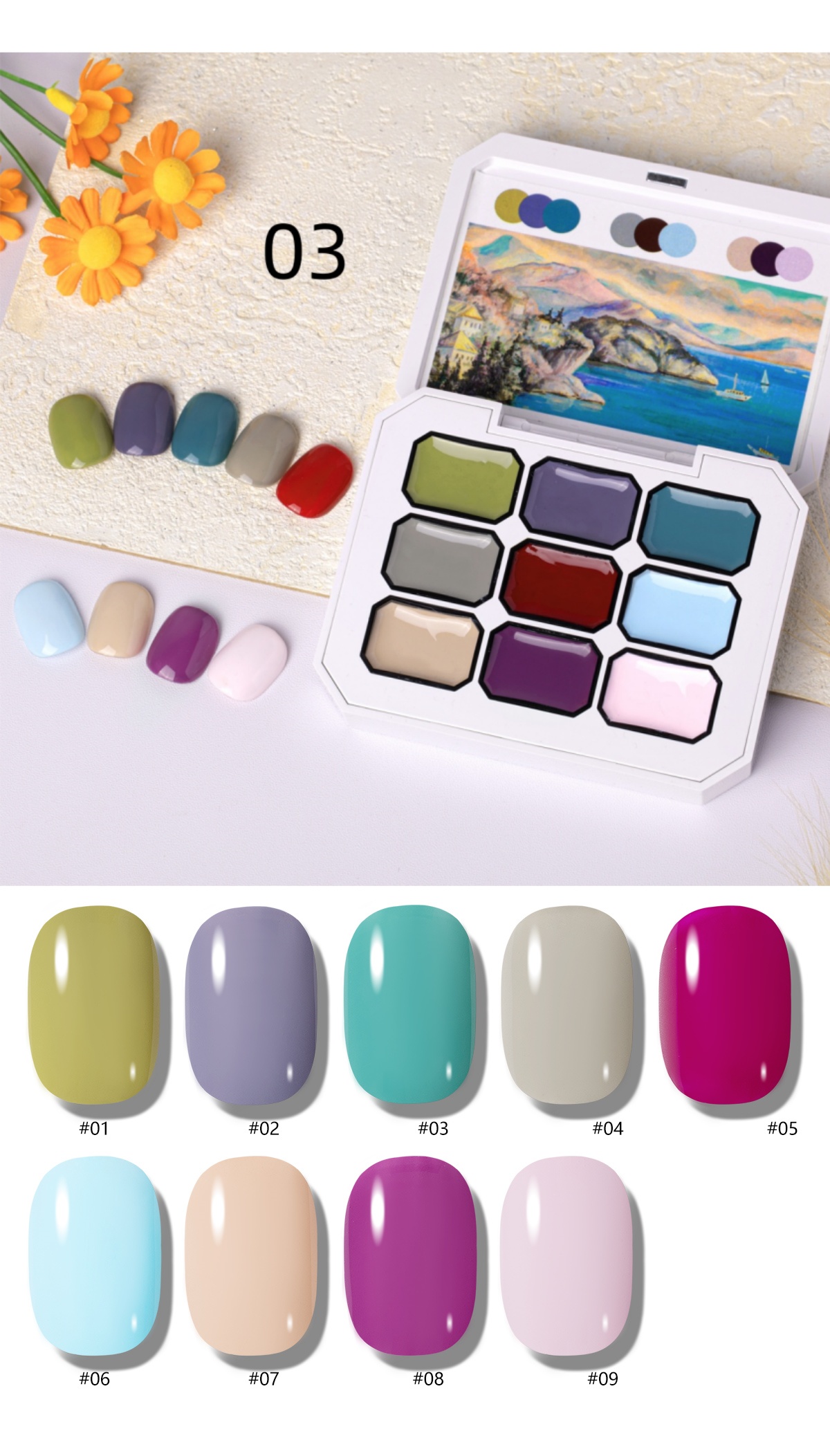 1 adet 9-Grid Renkli Boyama Je - Nail Art Painting incelemesi ve fiyatı
