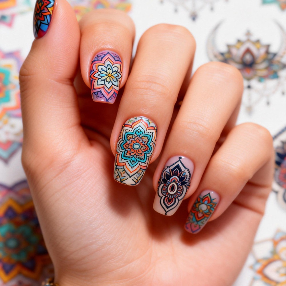 3 adet Bohem Çiçek Desenli Tır - Nail Stamping Plate incelemesi ve fiyatı